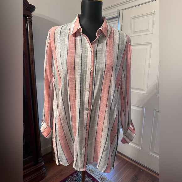 NWOT Linen Like Top L - Picture 3 of 5